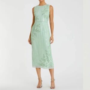 MAC DUGGAL 70260 Floral Embellished Midi Dress Size 8 NWT